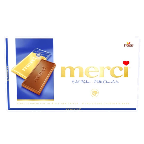 Merci Fine Milk Chocolate (4 Individual Bars) 100g