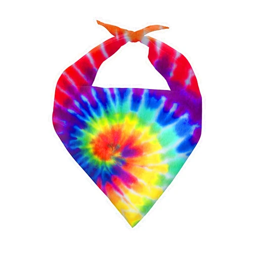 Howilath Dog Bandana - Tie-dye Rainbow Spiral Pet Kerchief & Scarf Accessories for Small to Large Dogs & Puppies