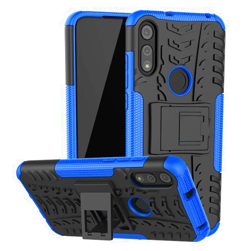 SKTGSLAMY for Moto E 2020 Case,[Shockproof] Tough Rugged Dual Layer Protective Case Hybrid Kickstand Cover for Motorola Moto E 2020 (Blue)