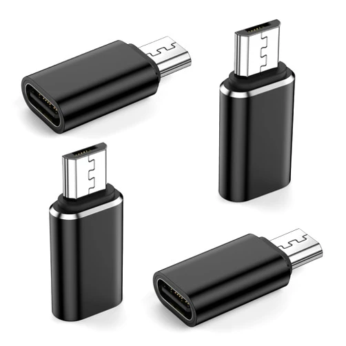 ABCPOW USB-C to Micro USB Adapter, 4Pack Type C Female to Micro USB Male Converter USB C to Micro B 2.0 3A Fast Charging & Data Sync for Samsung Galaxy S7 S6 Edge A02 A01 A10 A10s J7 S5 J3,Note 6 5,LG,Kindle