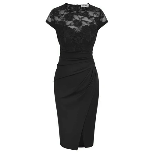 GRACE KARIN Women's Sleeveless Lace Party Cocktail Dress Wrap Ruched Bodycon Dresses