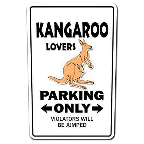 SignJoker] Kangaroo Lovers Parking Sign Gag Novelty Gift Funny Australia Joey Marsupial Wall Plaque Decoration
