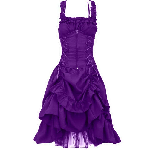 LEHOZIHEQ Renaissance Dress for Women Vintage Medieval Corset Dress Gothic Steampunk Dresses Victorian Masquerade Ball Gown
