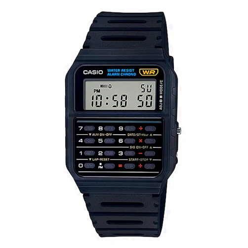 Casio CA53W Vintage Series | Data Bank | 1/100 SEC Stopwatch | Water Resistant | 8 Digit Calculator | Dual Time | Resin Band | Resin Case | Auto Calendar | Daily Alarm | 5 Year Battery