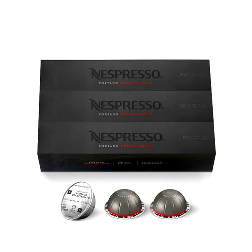 Nespresso Capsules Vertuo, Fortado Decaffeinato, Gran Lungo, 30-Count Coffee Pods, Brews 5.0 oz.