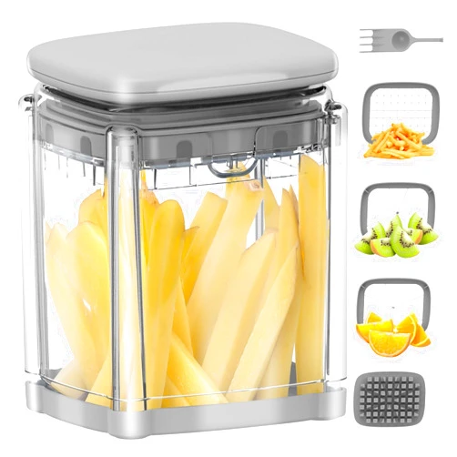 Solucky French Fry Cutter, Solucky Potato Onion Cutter, Professional Homestyle Vegetable Chopper Dicer, Great for Potatoes Carrots Cucumbers Zucchini Pepper (Fog Gray)