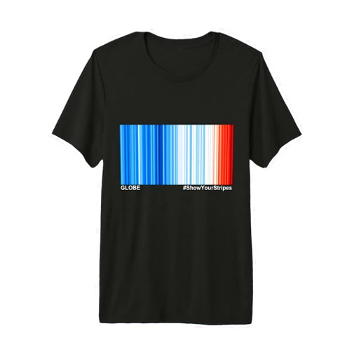 ShowYourStripes Globe Warming Stripes Climate Change T-Shirt Premium Tri-blend T-Shirt