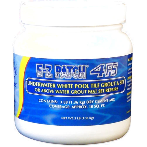E-Z Products 4 Fast Setting Underwater White Pool Tile & Grout Repair - Tile Grout (3 Pounds, White)