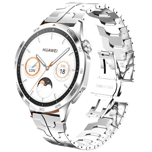 DEALELE Bands Compatible with Samsung Galaxy 3 45mm / Galaxy Watch 46mm / Huawei Watch 4/4 Pro / 3/3 Pro / GT4 46mm, 22mm Thin Iron Man Stainless Steel Metal Strap for Women Men, Silver