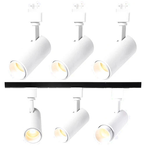 EAGLOD 15W LED H Track Lighting Heads,Focusing Track Light Head for Accent Retail Artwork, Linear Track Light H Type -4000K Daylight 120V Beam Angle 15 to 60 Degrees Halo Type 6 Pack (White)