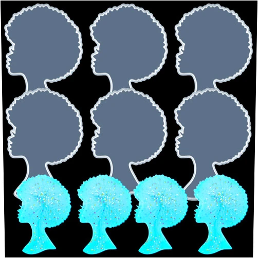 Patelai 6 Pieces Afro Female Coaster Resin Mould Large Afro Woman Head Shape Tray Mould Female Head Epoxy Mould Tray Resin Mould Jewelry Crafts Moulds for DIY Coaster Tray Agate Tray Serving Board