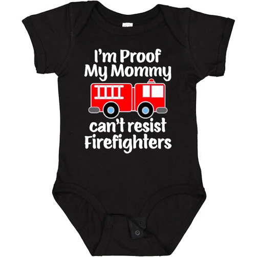 inktastic Firefighter Daddy Baby Fireman Baby Bodysuit