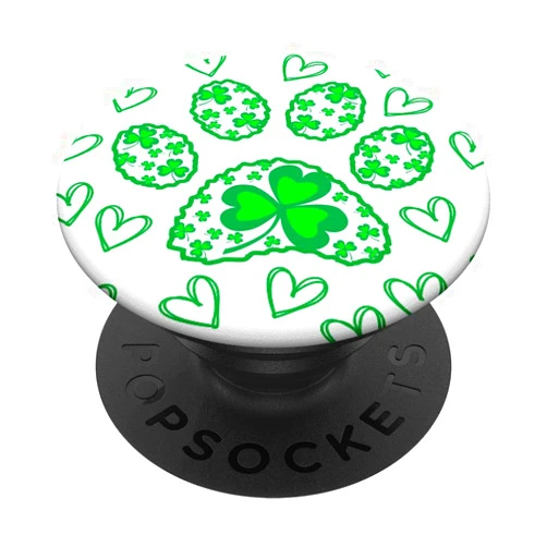 St Patrick's day gifts for dog lovers paw print Just A Girl Who Loves Dogs & Shamrocks Paw St Patricks Day PopSockets PopGrip: Swappable Grip for Phones & Tablets