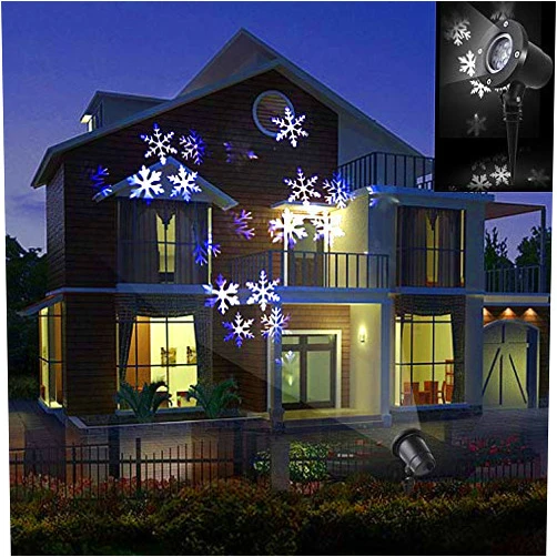 Tustaw Christmas Snowflake Projector Lights Outdoor- IP65 Waterproof LED Snowfall Spotlight for Halloween &Xmas Projector Holiday Party, Home Decor Garden