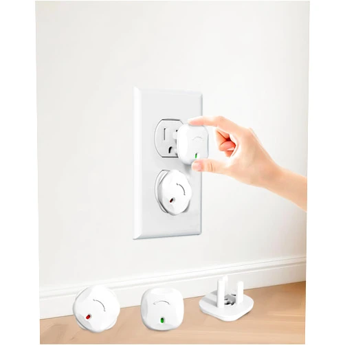 TrusTot Outlet Covers Baby Proofing, 24 Pack Plug Covers Baby Proofing, Outlet Plug Covers for US 3-Prong to Prevent Electric Shock, Outlet Covers for Home, Office, School, Toddlers & Babies, White