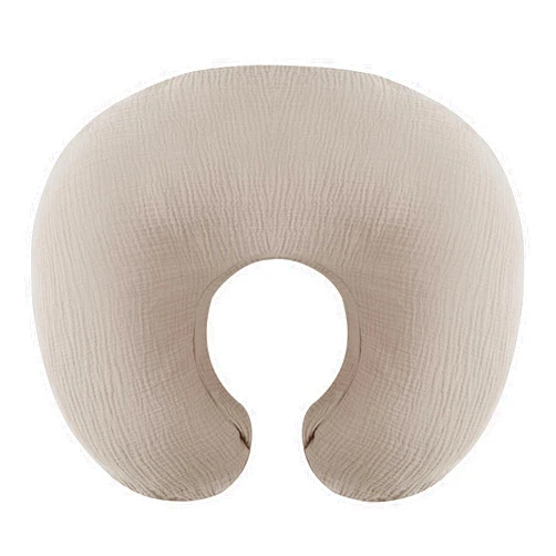 Onacosht Muslin Nursing Pillow Cover Soft 100% Cotton Feeding Pillow Slipcover Fits Standard Infant Nursing Pillow or Positioner for Baby Boy and Girl, Fog