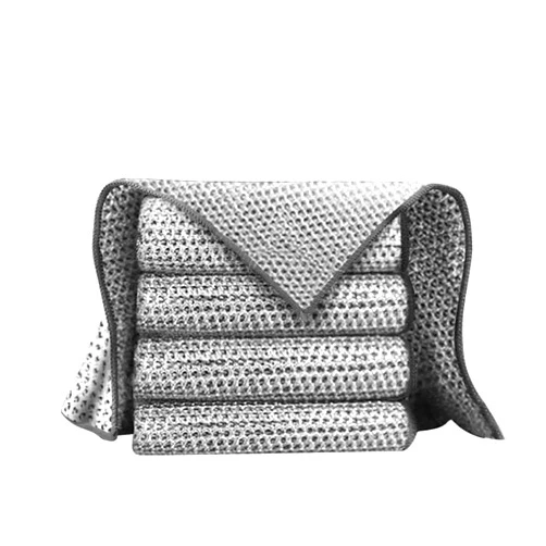 Falafale 2024 New Multipurpose Non-Scratch Wire Dishcloth, Double Layer Multifunctional Non-Scratch Wire Dishcloth, Steel Wire Dish Towel, Multipurpose Wire Dishwashing Rags for Wet and Dry (5PCS)