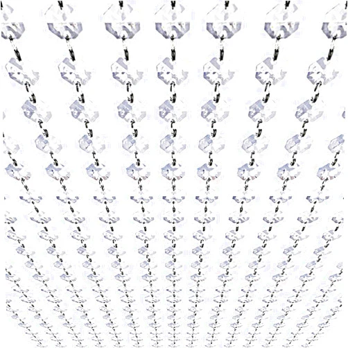 KinHom 99ft Acrylic Crystal Garland Strands - Hanging Chandelier Gem Bead Chain - 14mm Clear Octagon Prism Diamond String Decorations for Wedding Party Manzanita Centerpiece Christmas Tree