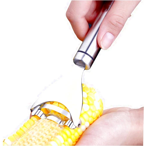 Mooshion Corn Peeler, Corn stripper for corn on the cob remover tool,Stainless steel multifunctional Kitchen Grips Corn planer Cob Cutter kernels, with Hand Protect