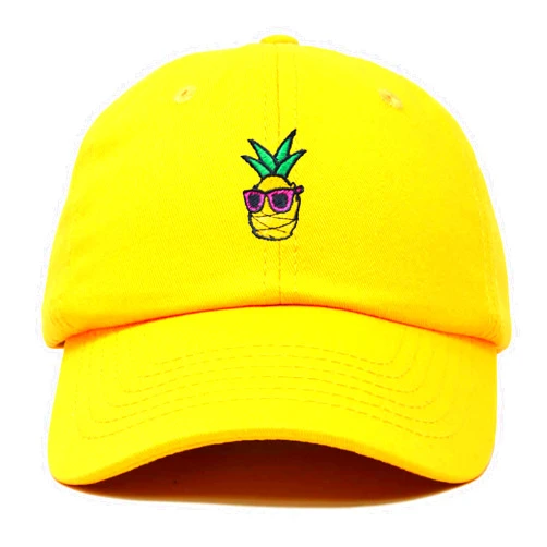DALIX Pineapple Embroidered Cap Cotton Baseball Summer Cool Dad Hat Mens