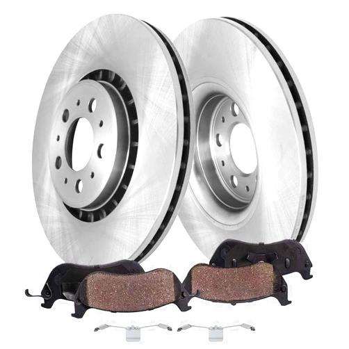 Detroit Axle - Front Brake Kit for 2003-2014 Volvo XC90 Disc Brakes Rotors Ceramic Brakes Pads 2004 2005 2006 2007 2008 2009 2010 2011 2012 2013 Replacement : 13.23