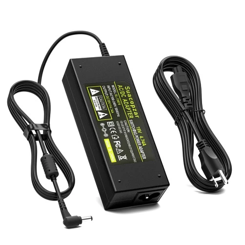 Suacopzar 90W DC19V 4.74A Laptop Charger for Asus Toshiba AC Adapter Laptop PC Computer Charger Power Cord, 3 Pin 90 Watt AC to DC 19V Switching Power Supply with 10.56ft Long Cable, 5.5x2.5mm Plug