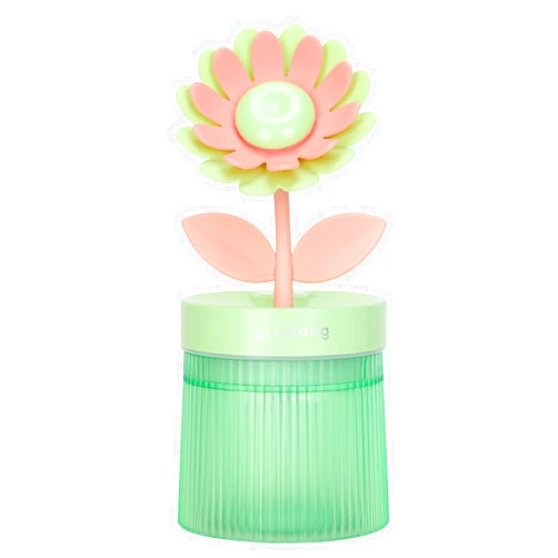 Cerrota Cute Mini Humidifier, 260ml Sunflower Flower Humidifiers for Plants, USB Personal Desktop Humidifier for Baby Bedroom Office Home, Auto Shut-Off, USB Powered, 2 Mist Modes, Green