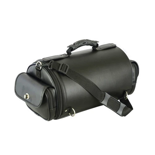 DS Daniel Smart Daniel Smart Motorcycle Sissy Bar Roll Bag with Multiple Pockets - Secure Your Luggage and Stuff with Ease - Includes Rain Cover for All-Weather Protection - Perfect for Motorcycle Touring – Black