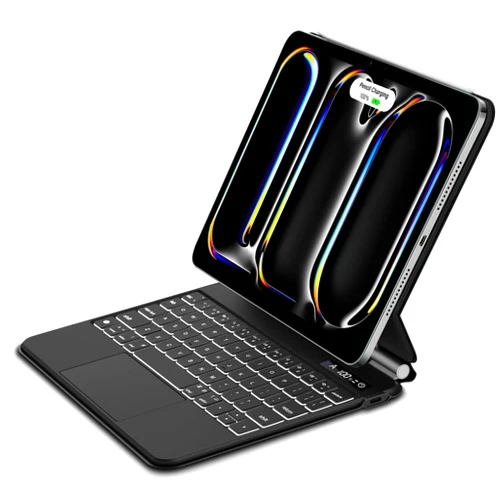 GOOJODOQ Magnetic Keyboard Case for iPad Air 13 inch 2024 M2,iPad Pro 12.9 inch (6th/5th/4th/3rd) Gen(2018-2022),Click-Anywhere Trackpad with LCD Display & 7 Color Backlit Bluetooth Keyboard -Black