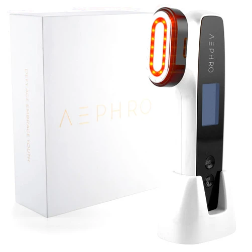 Aephro Radio Frequency Skin Tightening Machine, 6-in-1 Rechargeable Anti-Aging Skin Care Microcurrent Facial Device, Red Light, Wrinkle Remove, Rejuvenation, Skin-Firming, Coal Black and Pearl White