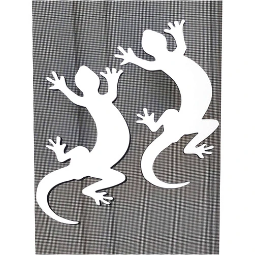 DCentral® Two Geckos Flexible Vinyl Screen Magnets: Double-Sided, White-Easier to See, Decorative. Helps Stop Walking into Screens, Covers Small Tears. for Non-RETRACTABLES, Size 4.2