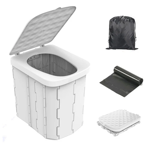 Hapoon Portable Camping Toilet for Adults - Hapoon XL Portable Folding Toilet with Lid,Travel Portable Potty for Adults,Porta Potty Car Toilet