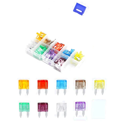 AHL 90pcs Mini Blade Fuse Assortment Auto Car Motorcycle SUV Fuses Kit 5A 7.5A 10A 15A 20A 25A 30A 35A 40A