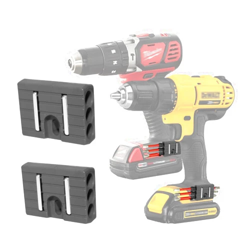 Naerza Magnetic Bit Holder (6 Magnetic Holes)-Universal Fit to Belt Clip Mount, High-Durability Drill Bit Holder Compatible with Milwaukee, DeWalt, Ridgid, Makita, Bosch, Ryobi & Major Brands- 2Pc (2)