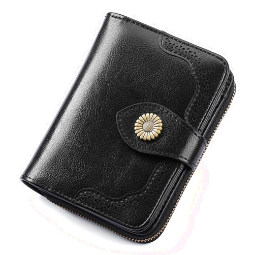 SENDEFN Small Womens Wallet Leather RFID Blocking with Multiple Card Slots and Zipper Coin Pocket