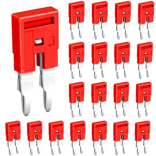 Saysurey 20 Pcs DSS2.5N-02P DIN Rail Terminal Block Press Fit Jumper DK2.5N DK2.5N-BL, 2 Pole