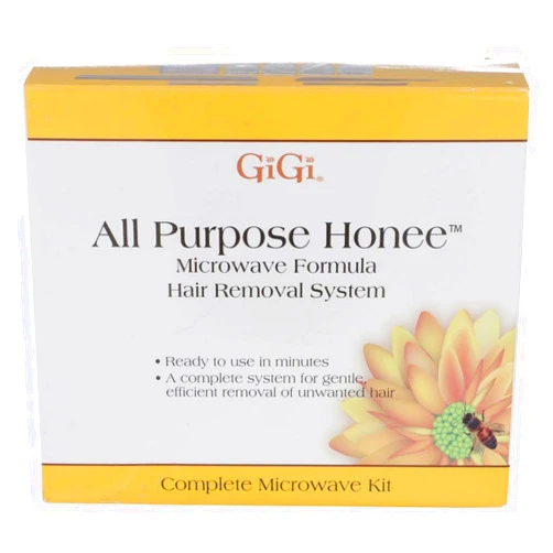 GiGi® All Purpose Honee Microwave Kit for Hair Removal - Complete At-Home Waxing Kit with Applicators & Strips for Face, Body, Bikini, & Brazilian, 1 Pack