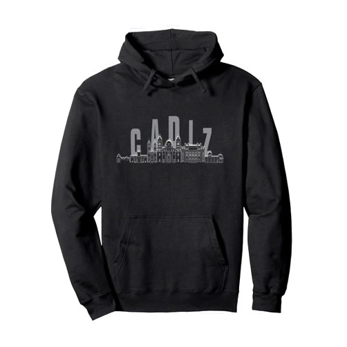 Cadiz Spanish Pride and Travel Apparel Cádiz Skyline - Minimalist Cityscape Design for Cádiz Pullover Hoodie
