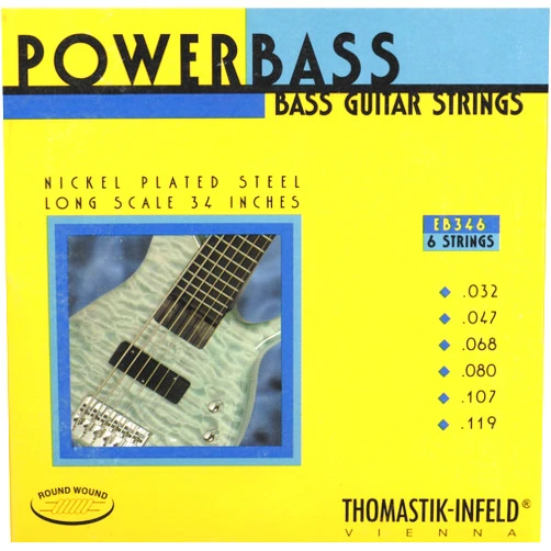 Thomastik-Infeld EB346 Bass Guitar Strings: Power Bass 6 String Magnecore Set C, G, D, A, E, B Set