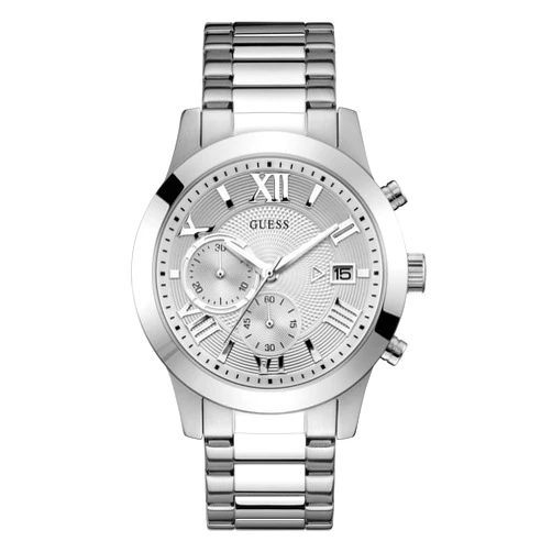 GUESS Men's Stainless Steel Gunmetal Chronograph Bracelet Watch