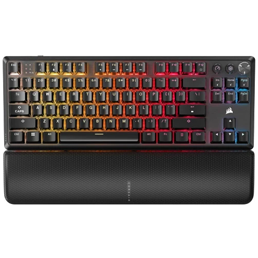 Corsair K70 CORE TKL Wireless RGB Tenkeyless Mechanical Gaming Keyboard – Pre-Lubed MLX Red v2 Linear Switches, SOCD, ABS Double-Shot Keycaps, Sound Dampening, 1000Hz Polling, QWERTY NA – Black