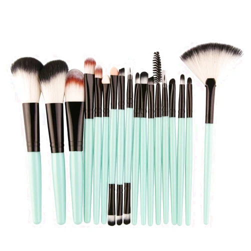 Goddessvan Makeup Brushes 18 Pieces Makeup Brush Set Make-up Toiletry Kit Wool Make Up Brush Set Tools Green