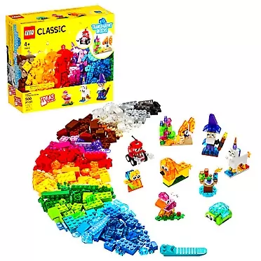 LEGO Classic Creative Transparent Bricks 11013 Building Kit with Transparent Bricks; Inspires Imaginative Play, New 2021 (500 Pieces)