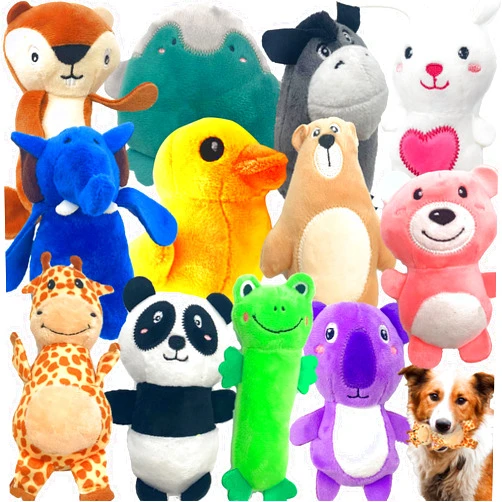Jalousie 12 Pack Plush Animal Dog Toy, Premium Squeaky Chew Toys for Small Medium Dogs, Stuffed Puppy Toys for Pets - Dental Cleaning & Stress Relief