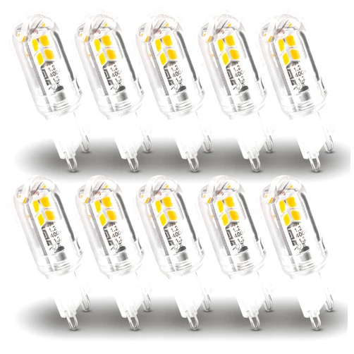 Xyanmc G9 LED Bulbs Low Wattage 2W 200LM LED Night Light Bulbs, 20W Replacement, 2700K Warm White, AC120V Bi-Pin Base Bulbs for Chandelier Pendant Under Cabinet Lights No Flicker Non-Dimmable,10 Pack