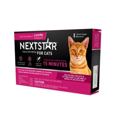 NEXTSTAR Topical Flea & Tick Treatment & Prevention for Cats Over 3.5 lbs, Fast Acting, 1 Dose