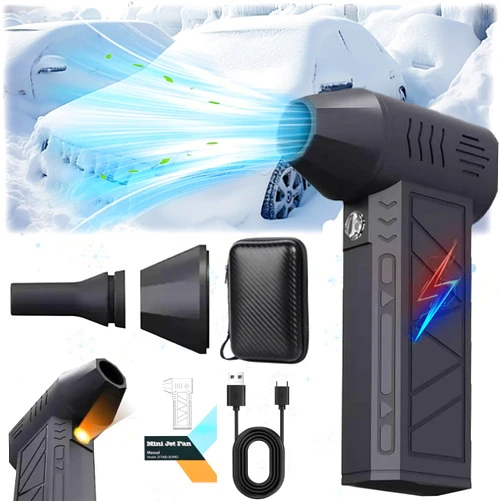 FunApricity Snow Whiz Led Turbo Blower,Mini Turbo Snow Blower, Snowwhiz Turbo Blower Hand Held,Turbo Breeze Electric Blower with Led, Air Duster Cordless Cleaner for Car,Home,Keyboard,Computer