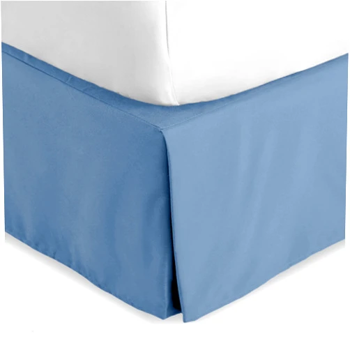 Bare Home King Bed Skirt - 15-Inch Tailored Drop Easy Fit - Bed Skirt for Beds - Center & Corner Pleats (King, Coronet Blue)