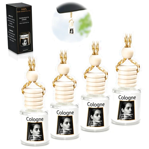 Rewgey 4 Pack Car Air Freshener, Hanging Car Scents Air Fresheners,Car Natural Essential Oil Diffuser Long Lasting Cute Air Freshener for Car,Home, Cute Car Interior Accessories for Women/Men