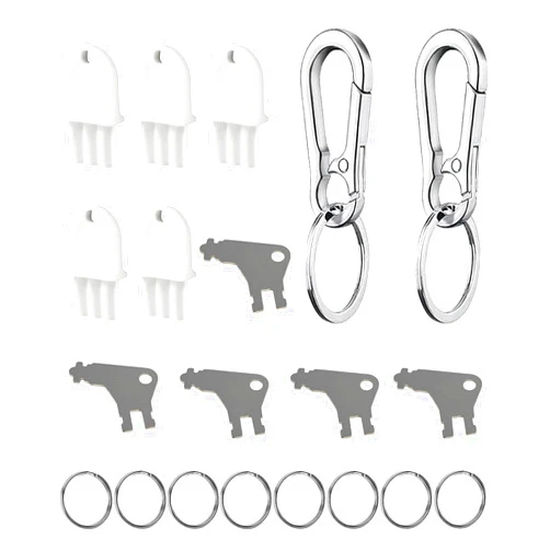 KLIVYA Paper Towel Dispenser Key,Metals Key Compatible Georgia Pacific Toilet Paper Dispensers Pack of 5；Universal Waffle Toilet Paper Dispenser Key Pack of 5； Keychains:2PCS; Keyrings:10PCS